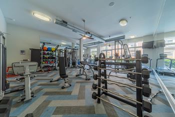 Fitness Center With Updated Equipment at Elizabeth Square, North Carolina